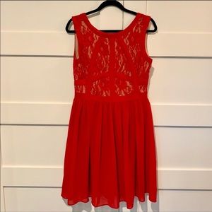 beige • eci formal red dress